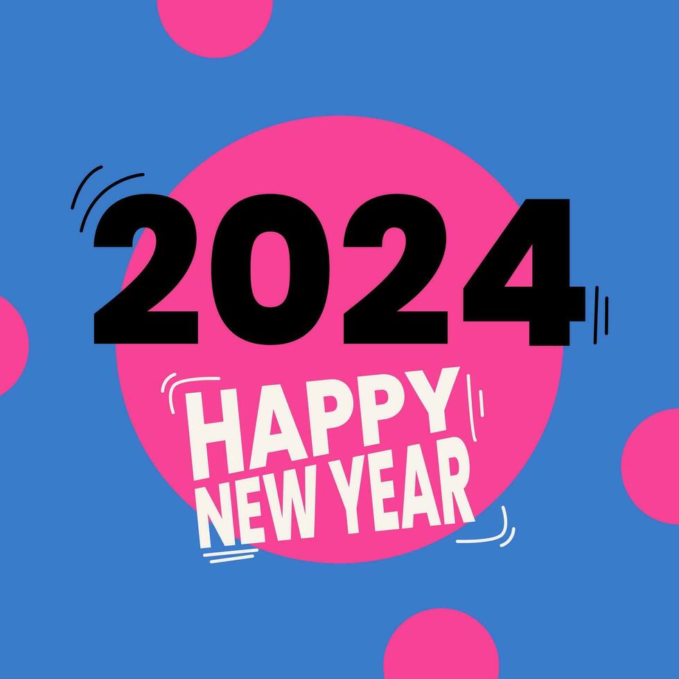 contento nuovo anno 2024 sociale media inviare vettore