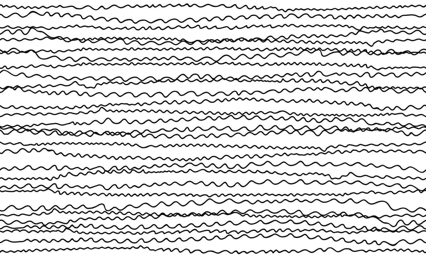 senza soluzione di continuità modello con nero orizzontale onde su bianca sfondo. vettore ripetendo struttura. disegnato a mano orizzontale curvo Linee. migliore per tessuto, sfondo