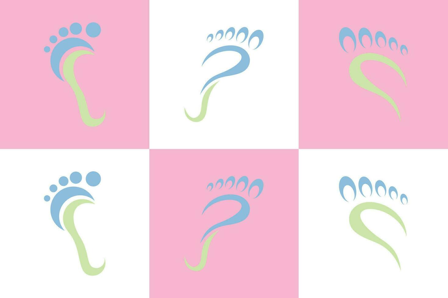 impostato di piede logo design Salute illustrazione donna pedicure salone e clinica premio vettore