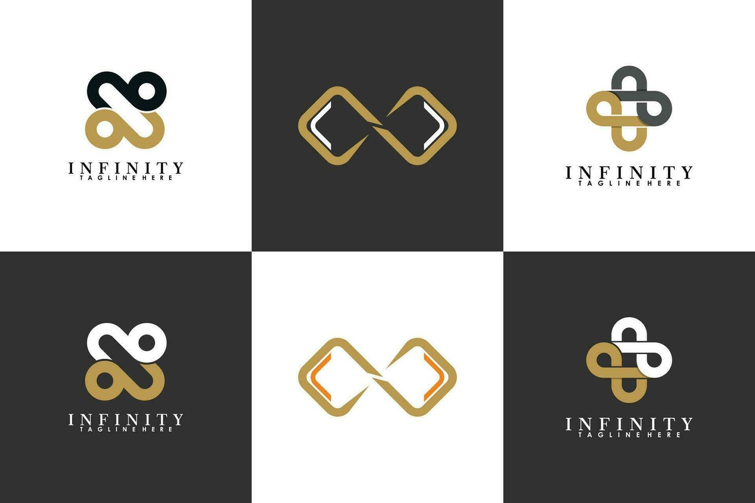 impostato di infinito logo design con moderno concetto premio vettore