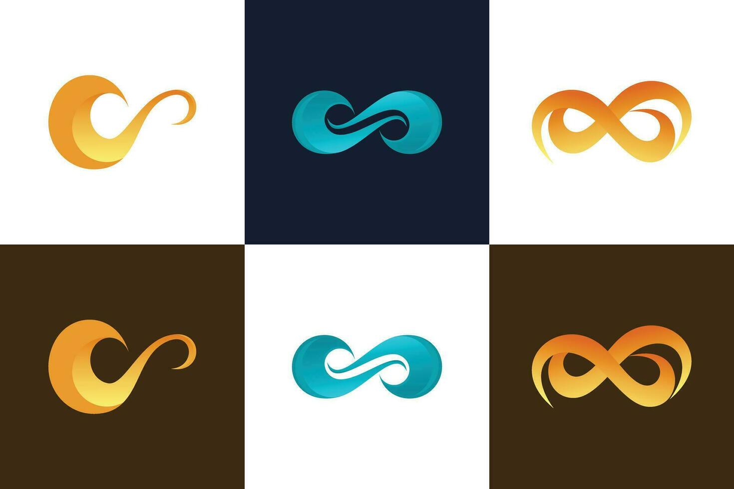 impostato di infinito logo design con moderno concetto premio vettore