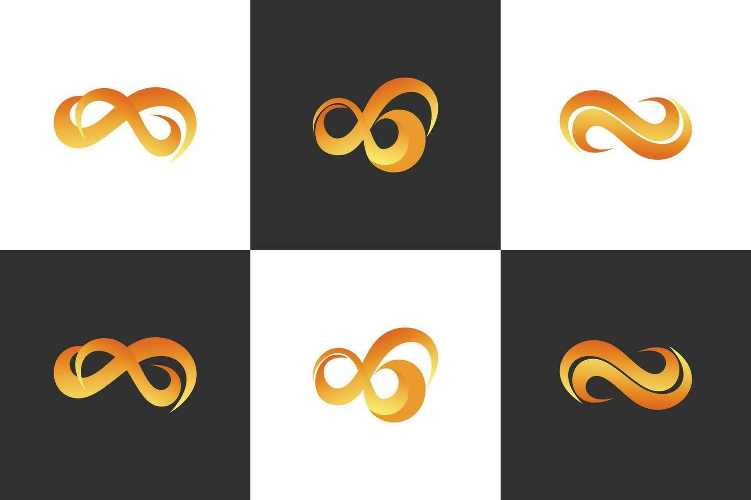 impostato di infinito logo design con moderno concetto premio vettore