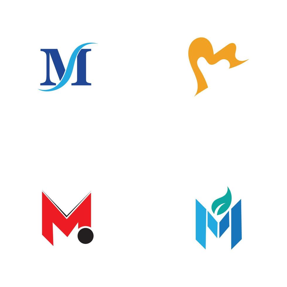 lettera m business aziendale astratto unità vector logo design template