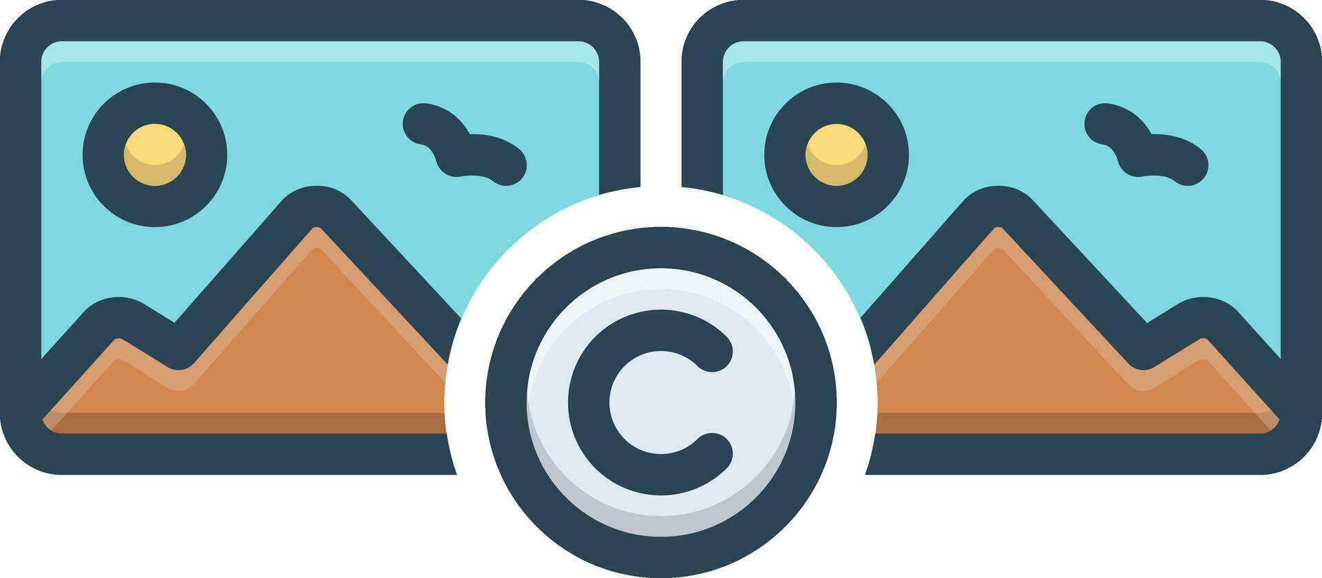 colore icona per protetto da copyright vettore