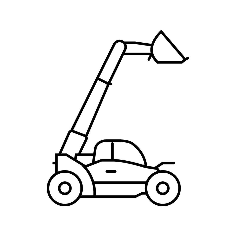 telescopico gestore costruzione veicolo linea icona vettore illustrazione