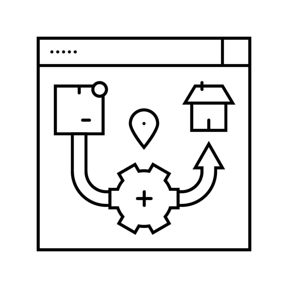 e-commerce la logistica logistica manager linea icona vettore illustrazione