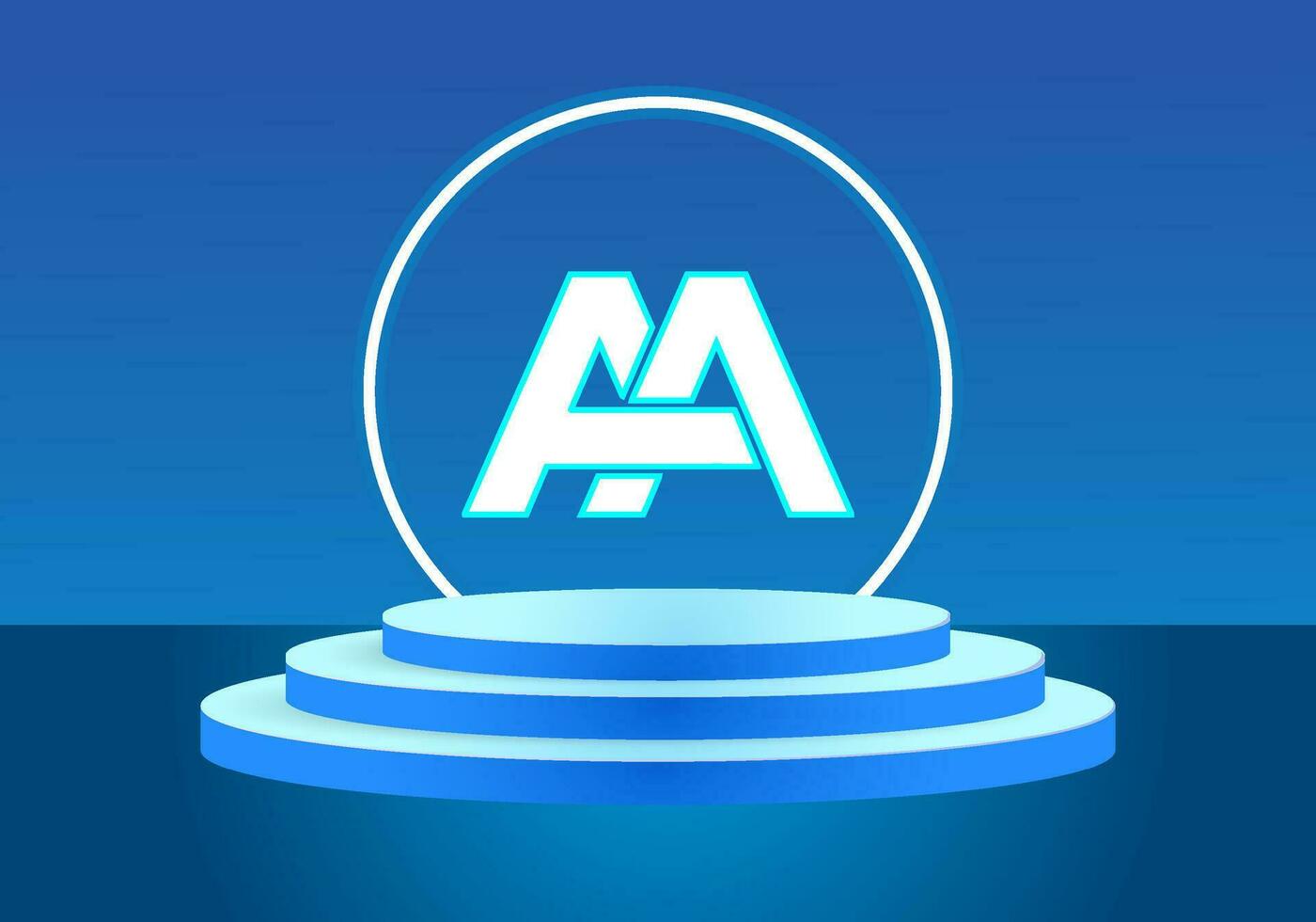 lettera aa blu logo cartello. vettore logo design per attività commerciale.
