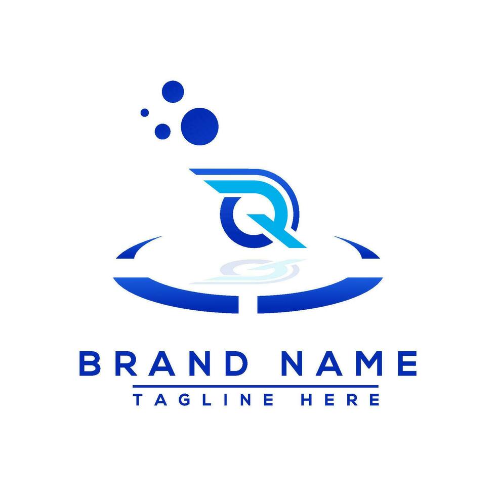 lettera qr blu logo professionale per tutti tipi di attività commerciale vettore