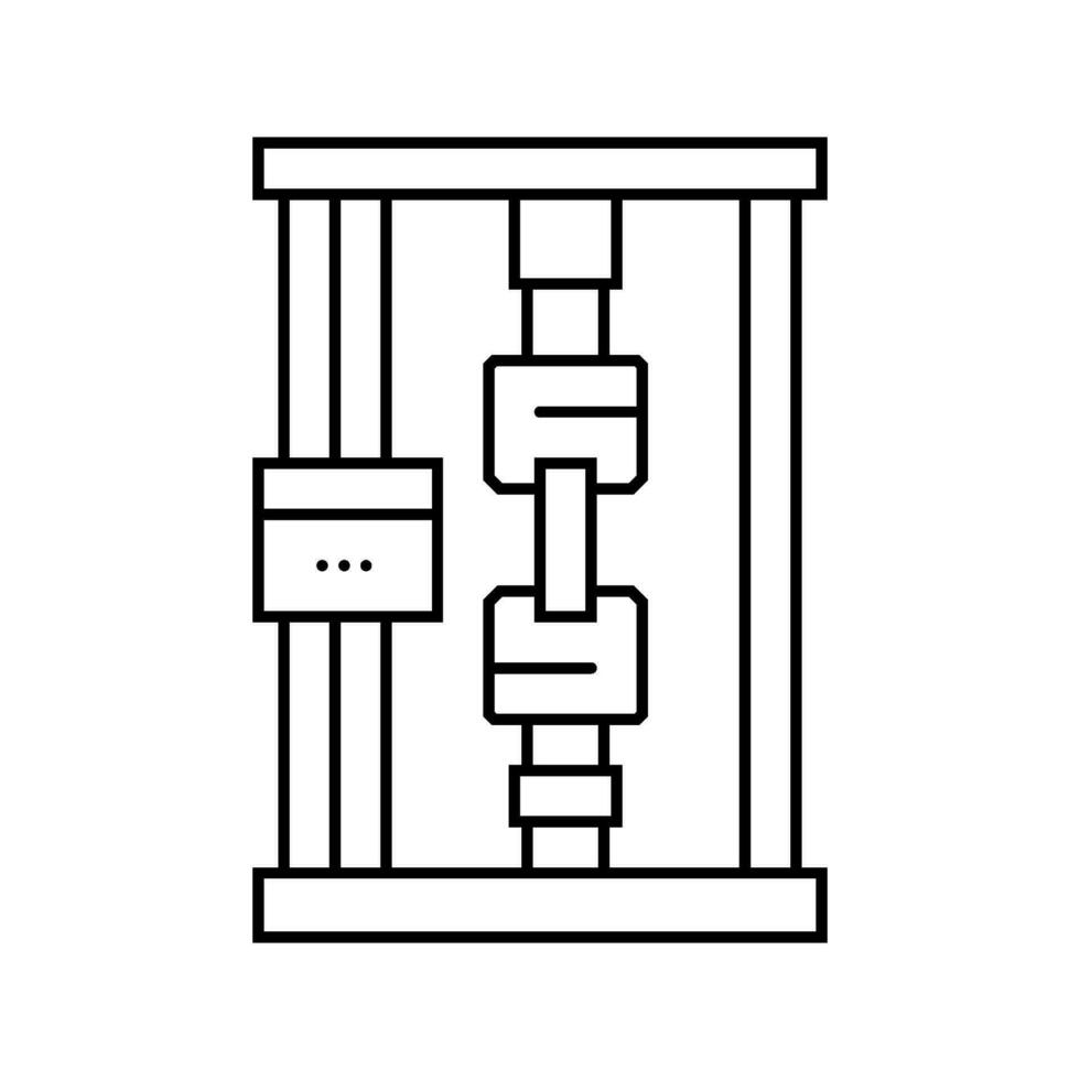 fatica analisi materiale ingegneria linea icona vettore illustrazione