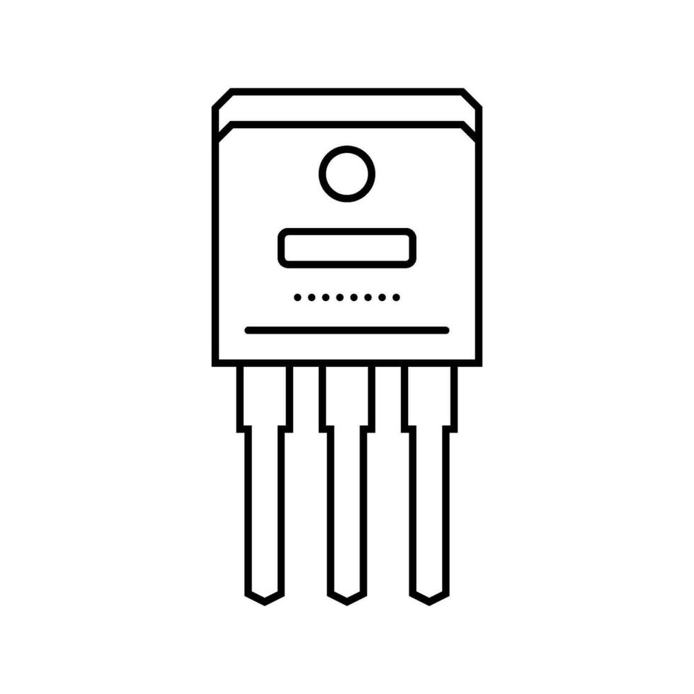 transistor elettrico ingegnere linea icona vettore illustrazione