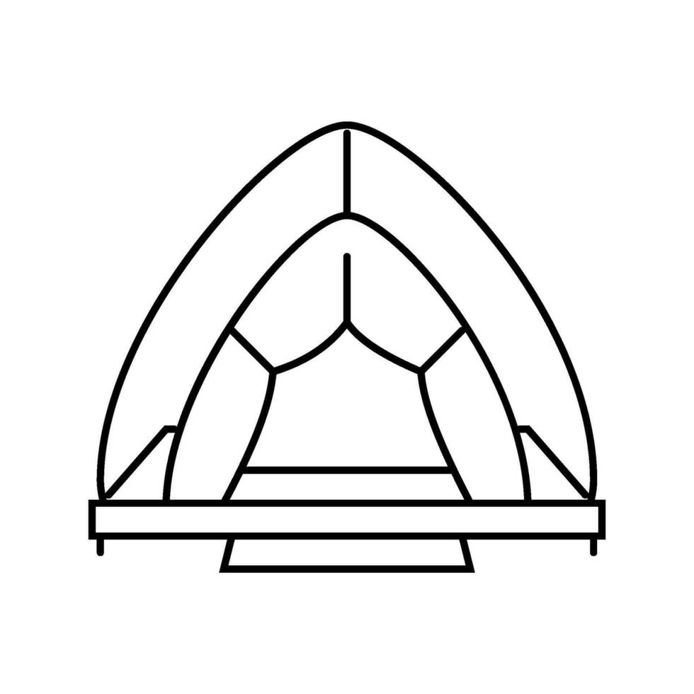 glamping tenda comfort linea icona vettore illustrazione