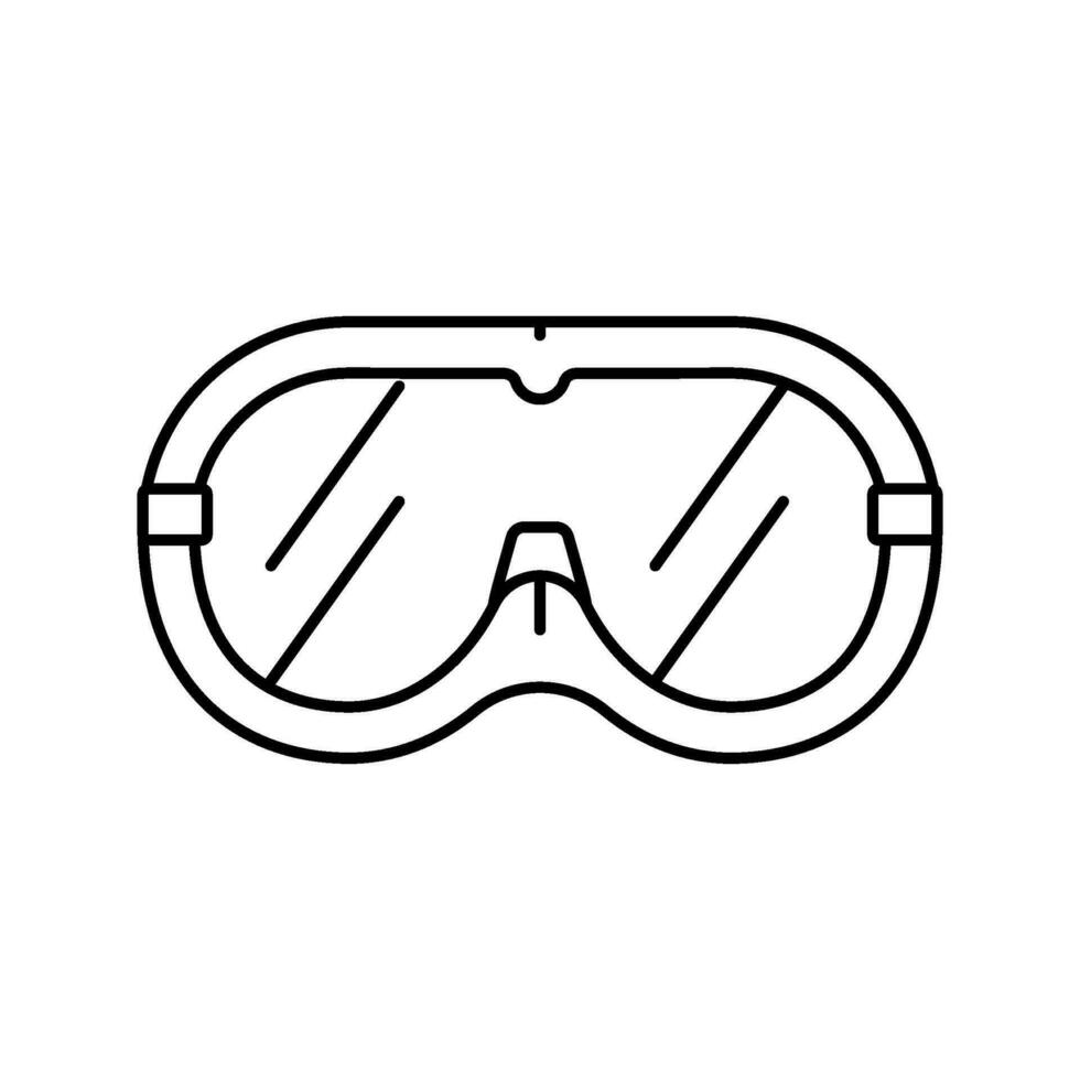 sicurezza occhiali ingegnere linea icona vettore illustrazione