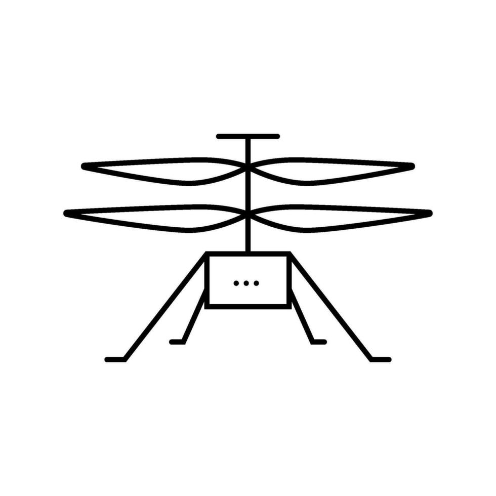 Marte elicottero pianeta linea icona vettore illustrazione