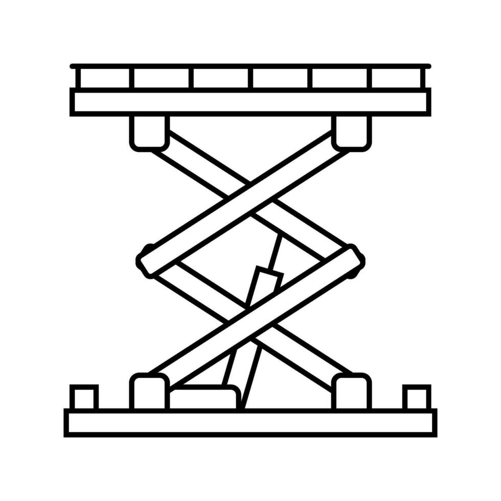 idraulico sollevamento piattaforma civile ingegnere linea icona vettore illustrazione