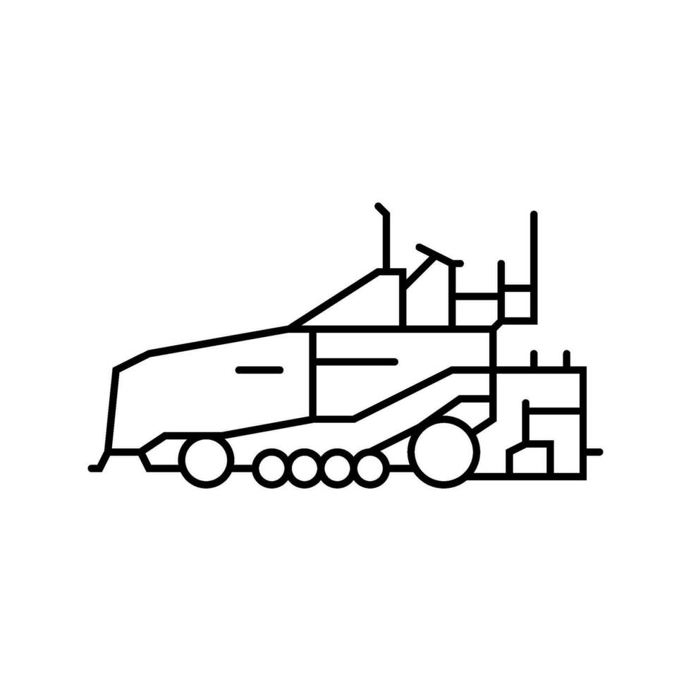 pavimentazione macchina civile ingegnere linea icona vettore illustrazione