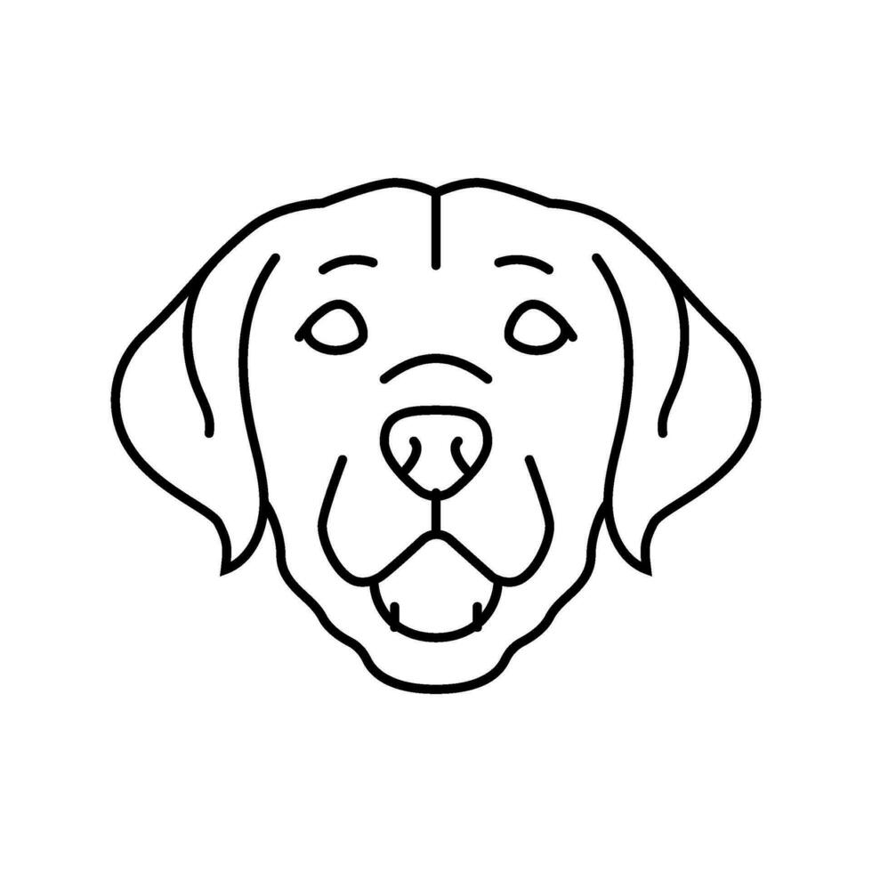 labrador cane da riporto cane cucciolo animale domestico linea icona vettore illustrazione