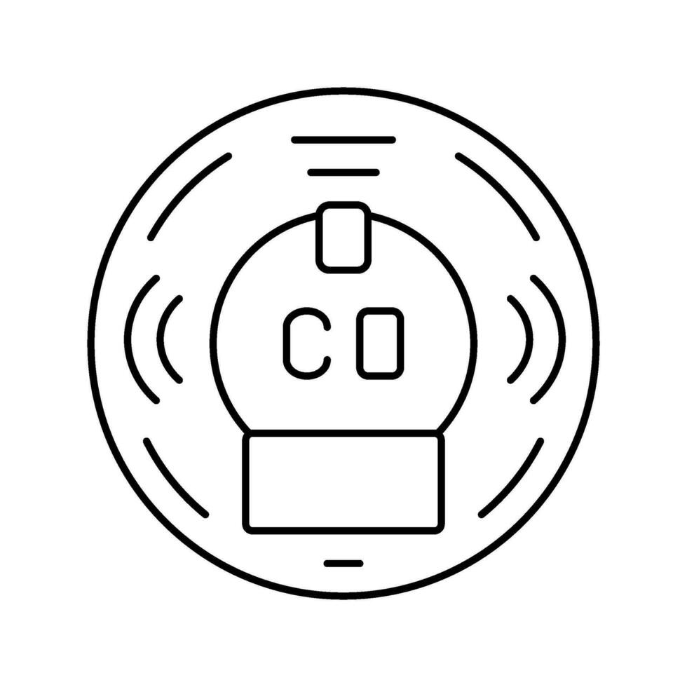 inteligente carbonio monossido rivelatore casa linea icona vettore illustrazione