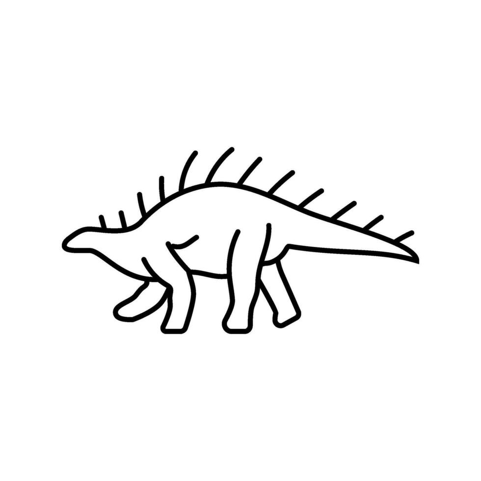 kentrosauro dinosauro animale linea icona vettore illustrazione