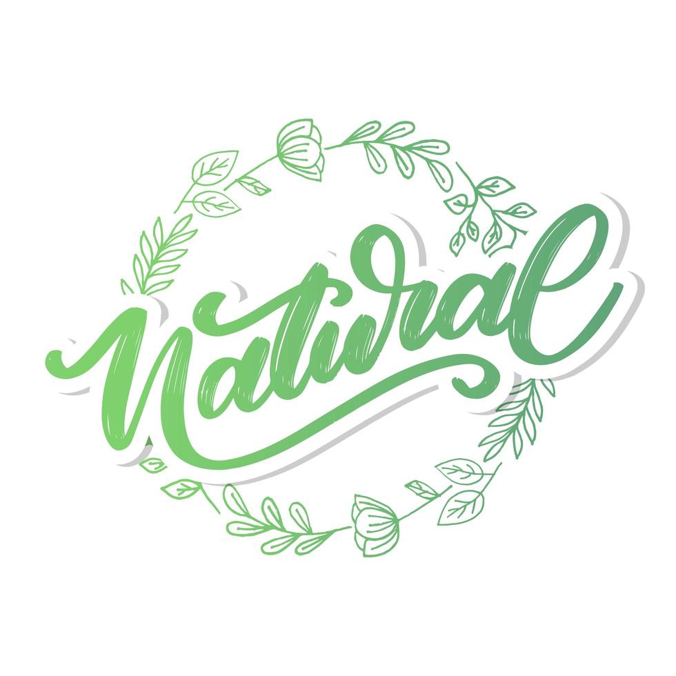 100 vettore naturale lettering timbro illustrazione slogan calligrafia