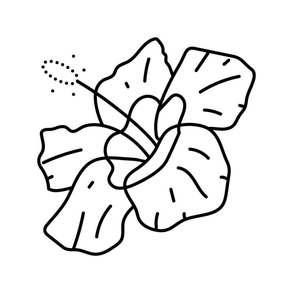 ibisco fiore primavera linea icona vettore illustrazione