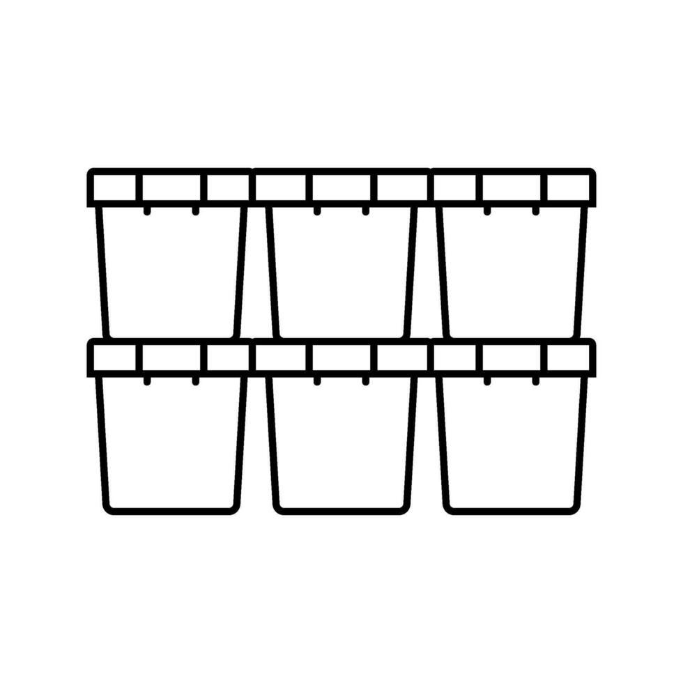 Conservazione bidoni box auto attrezzo linea icona vettore illustrazione