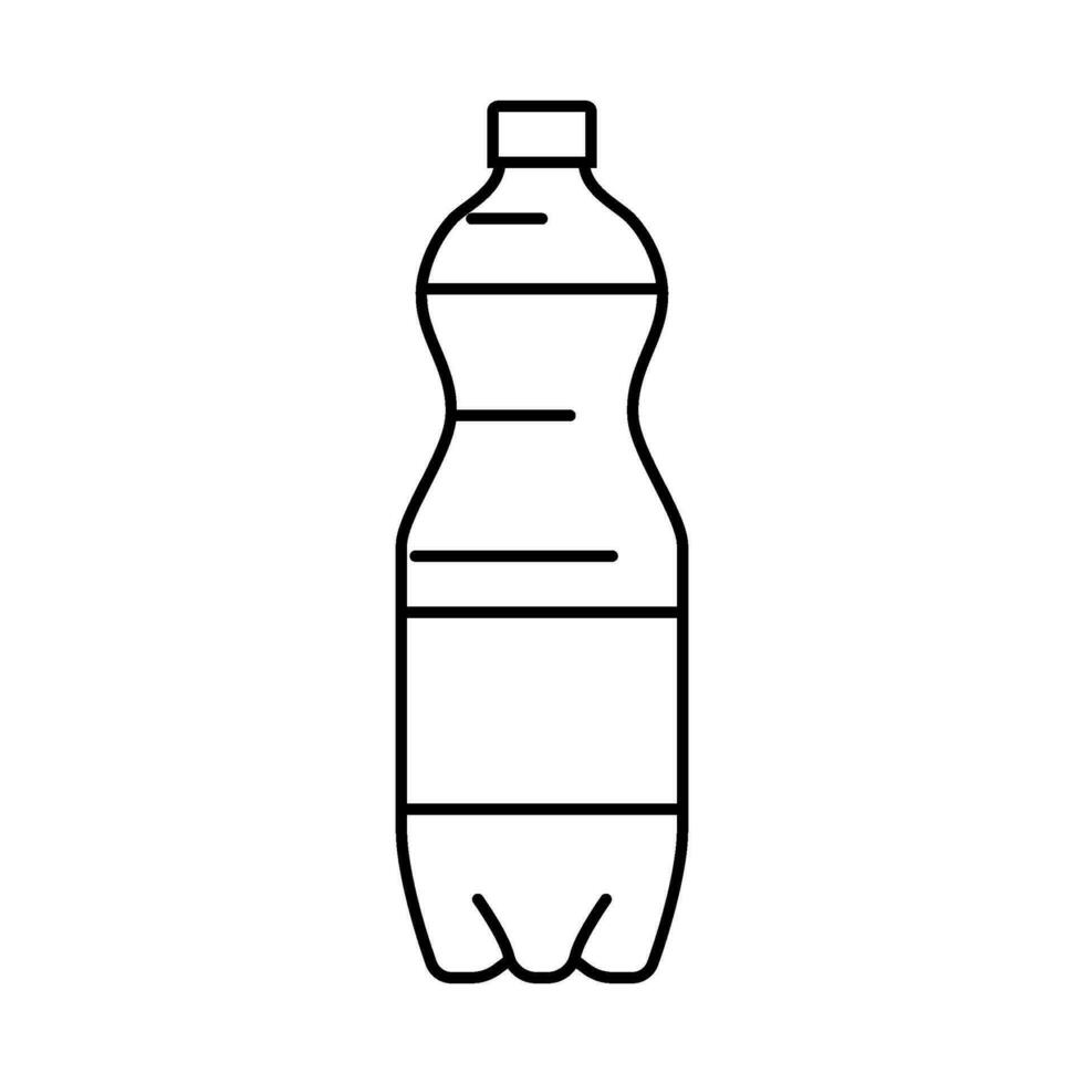 bevanda bibita plastica bottiglia linea icona vettore illustrazione