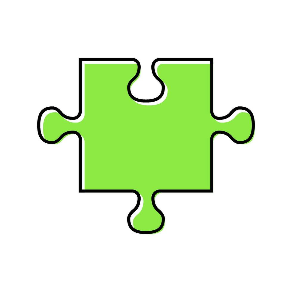 puzzle pezzo sega colore icona vettore illustrazione