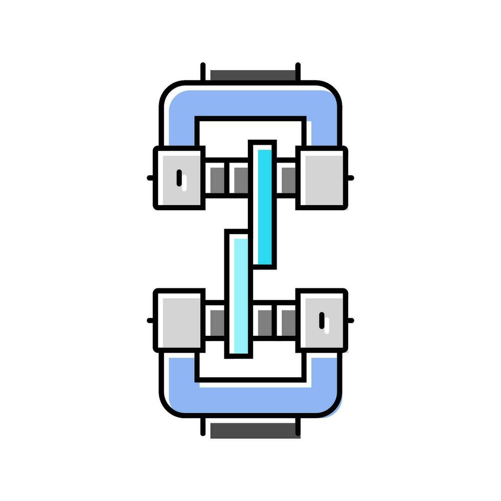 cesoia analisi materiale ingegneria colore icona vettore illustrazione