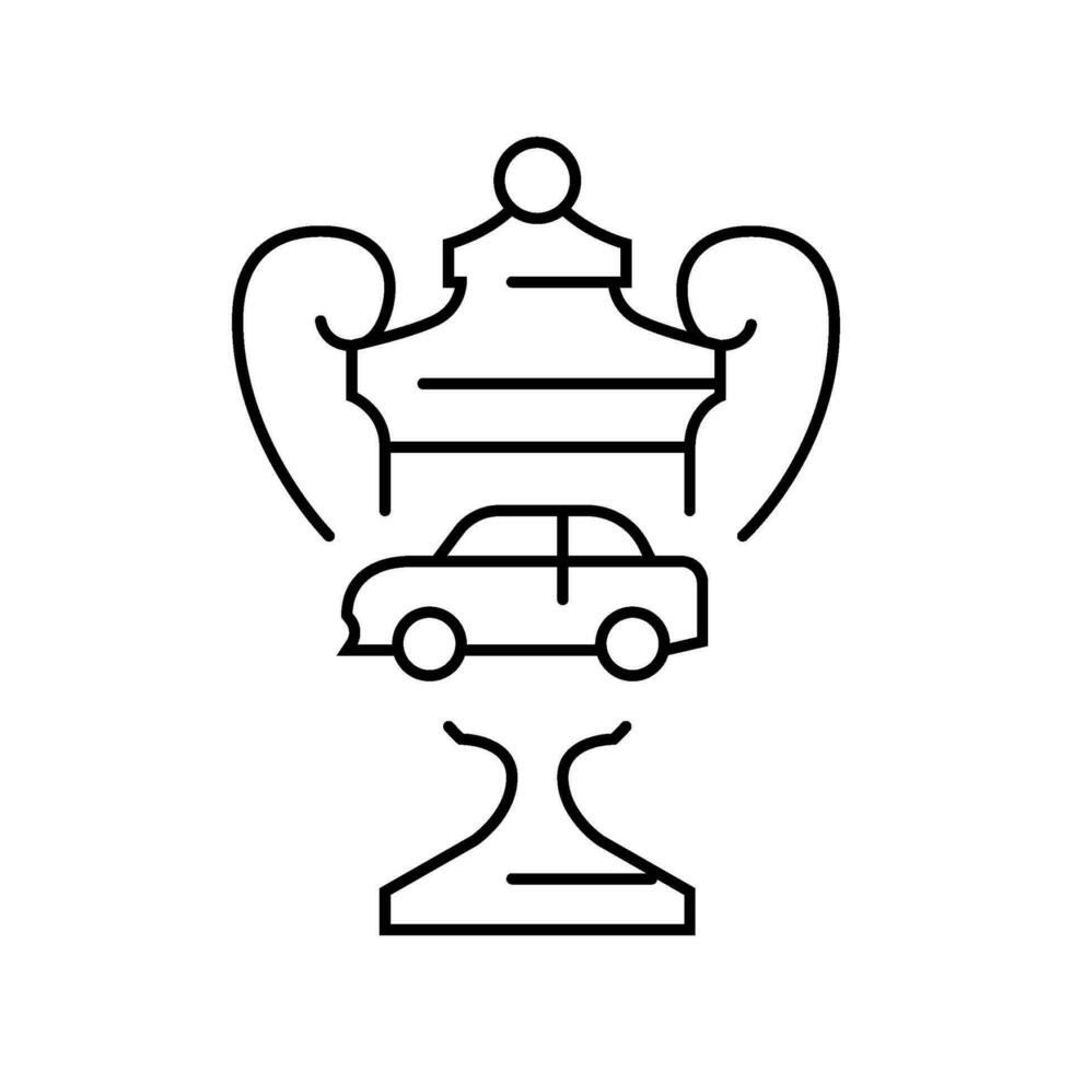 vincitore auto gara veicolo auto linea icona vettore illustrazione