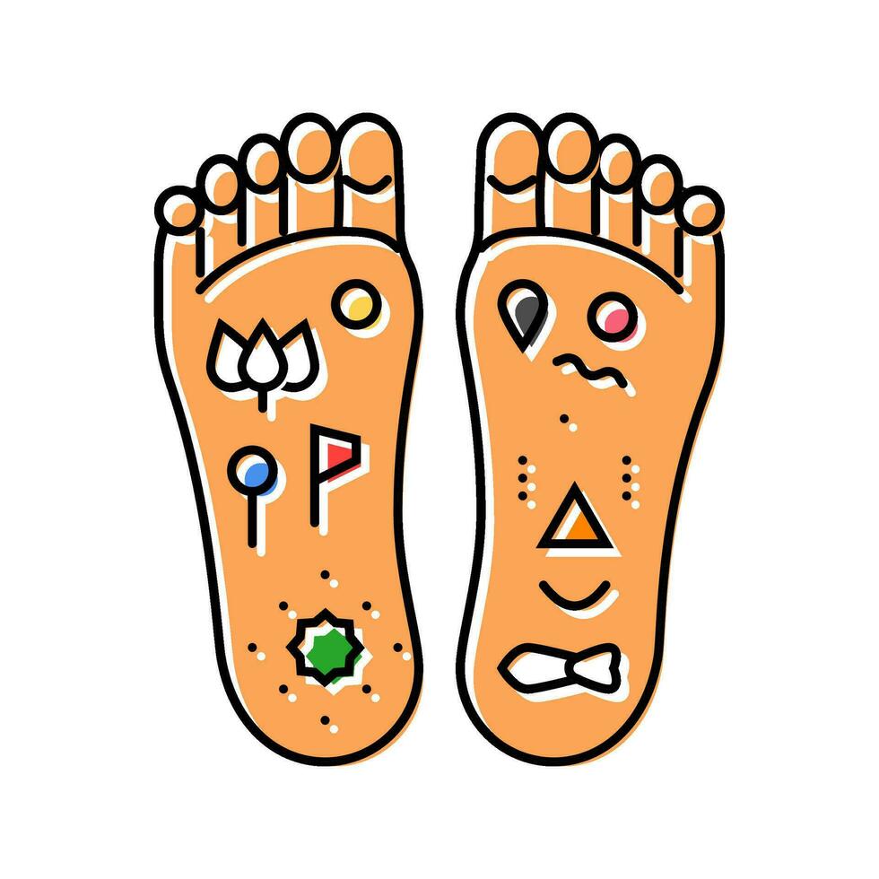 loto piedi divine piedi colore icona vettore illustrazione