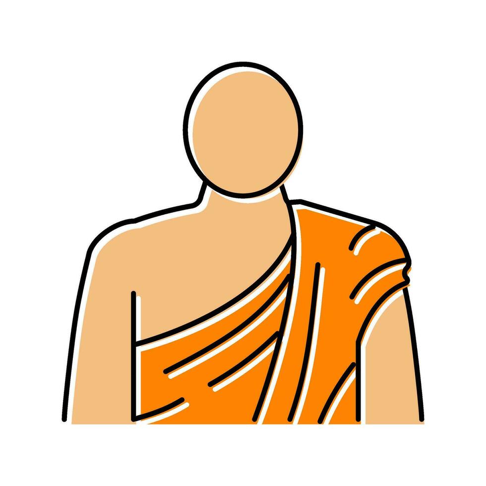 buddista monaco buddismo colore icona vettore illustrazione