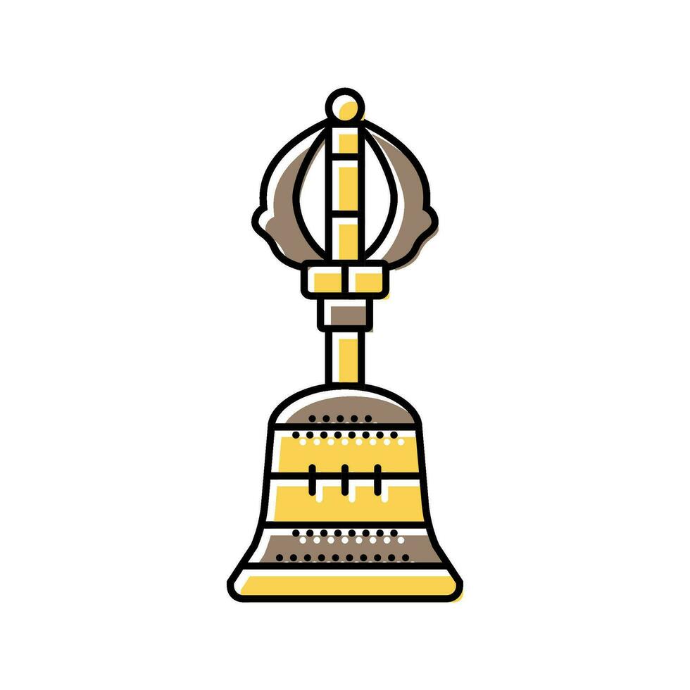 buddista campana ghanta colore icona vettore illustrazione