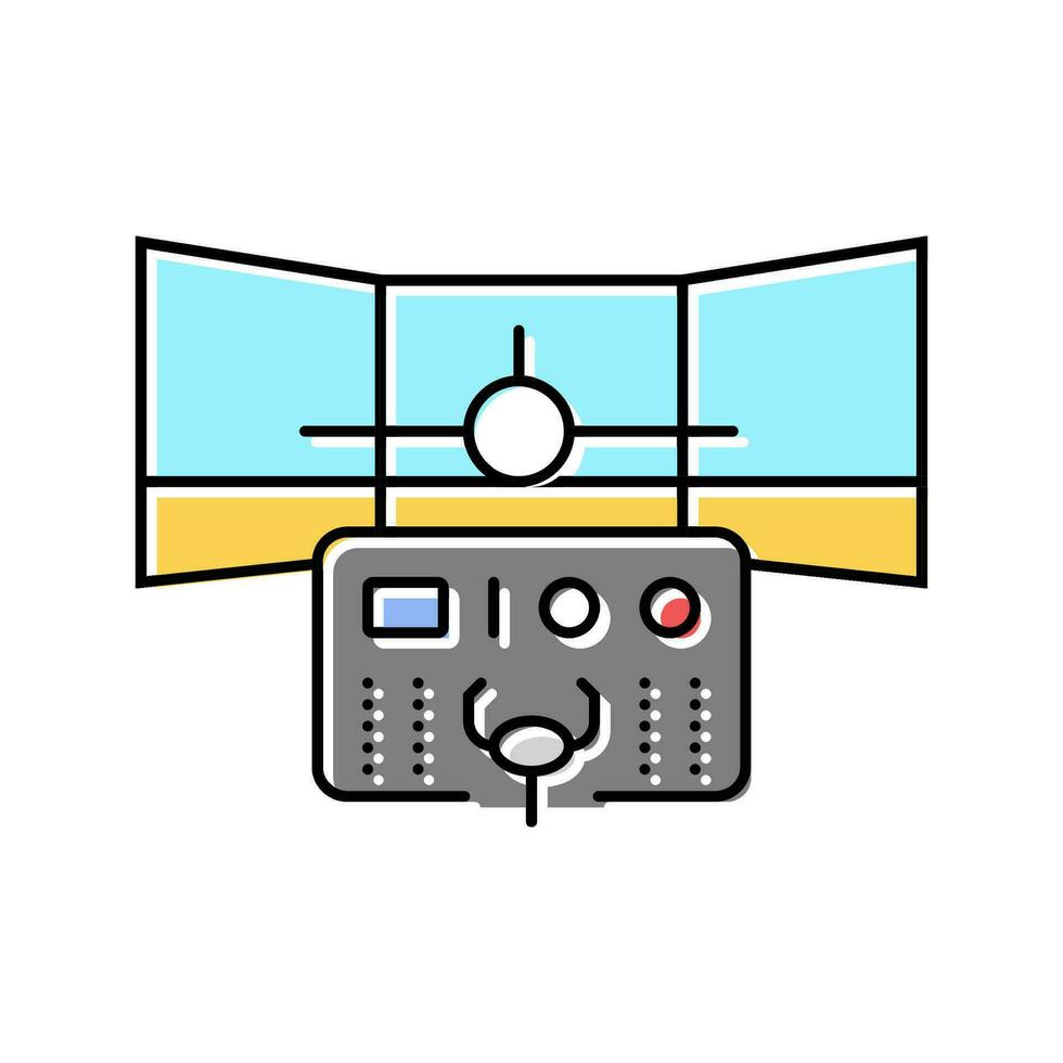 volo simulatore aeronautico ingegnere colore icona vettore illustrazione