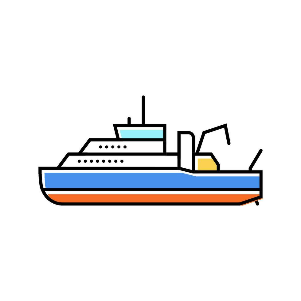 oceanografica ricerca nave colore icona vettore illustrazione