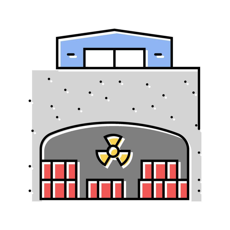 radioattivo rifiuto trattamento nucleare energia colore icona vettore illustrazione