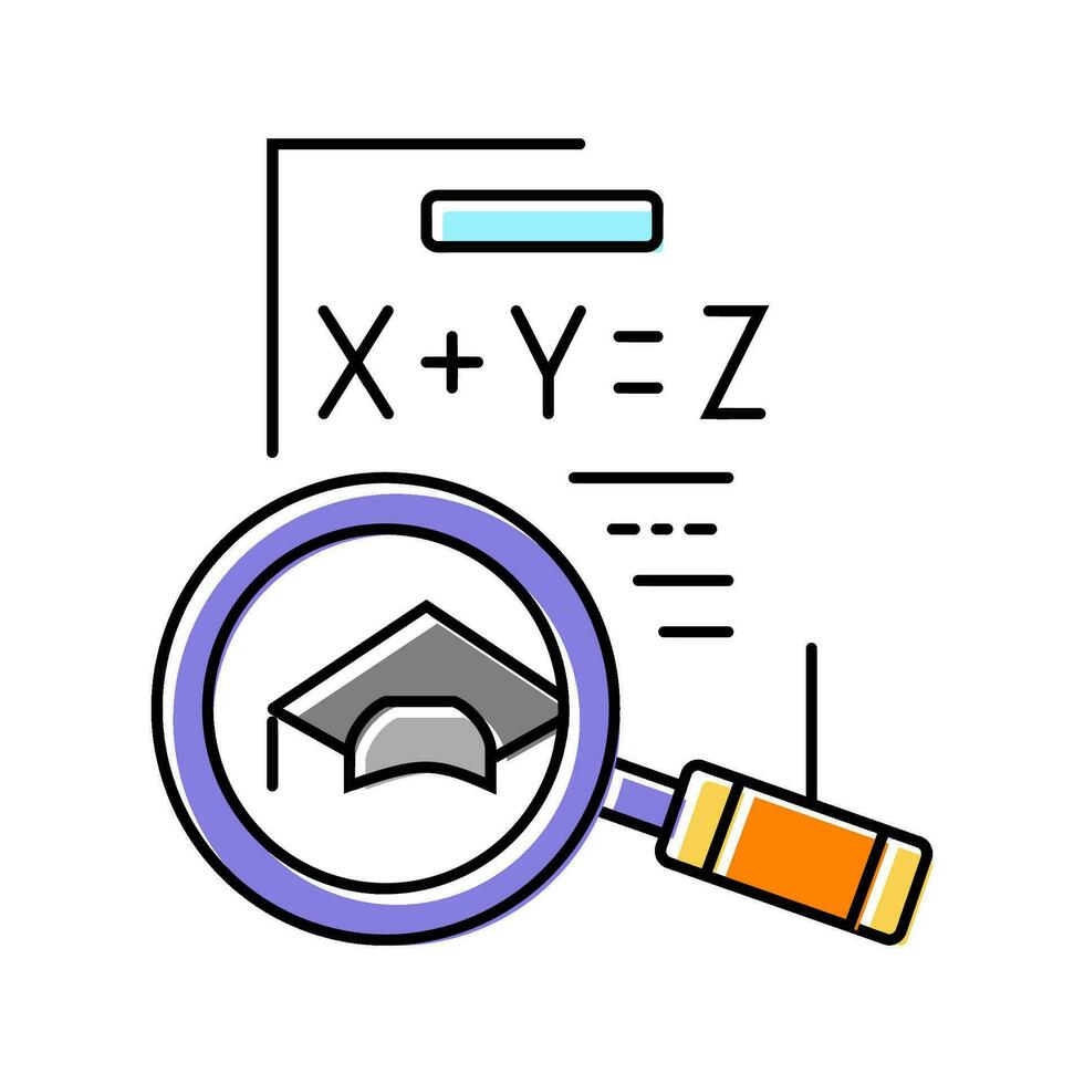 matematica formazione scolastica scienza colore icona vettore illustrazione