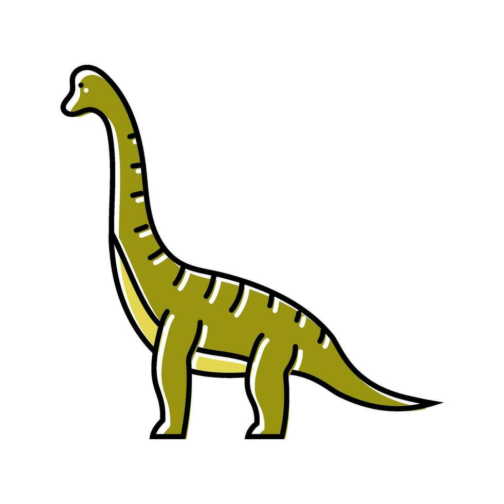 brachiosauro dinosauro animale colore icona vettore illustrazione