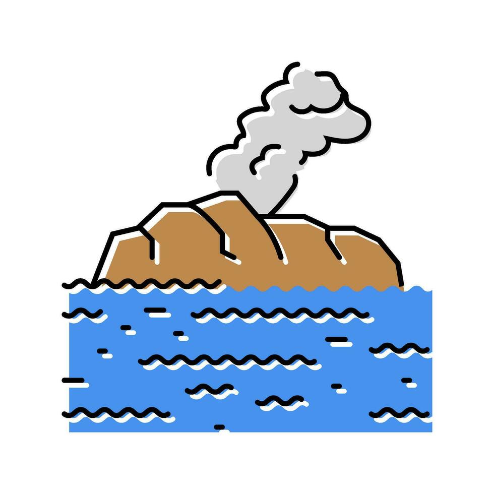 isola vulcano colore icona vettore illustrazione