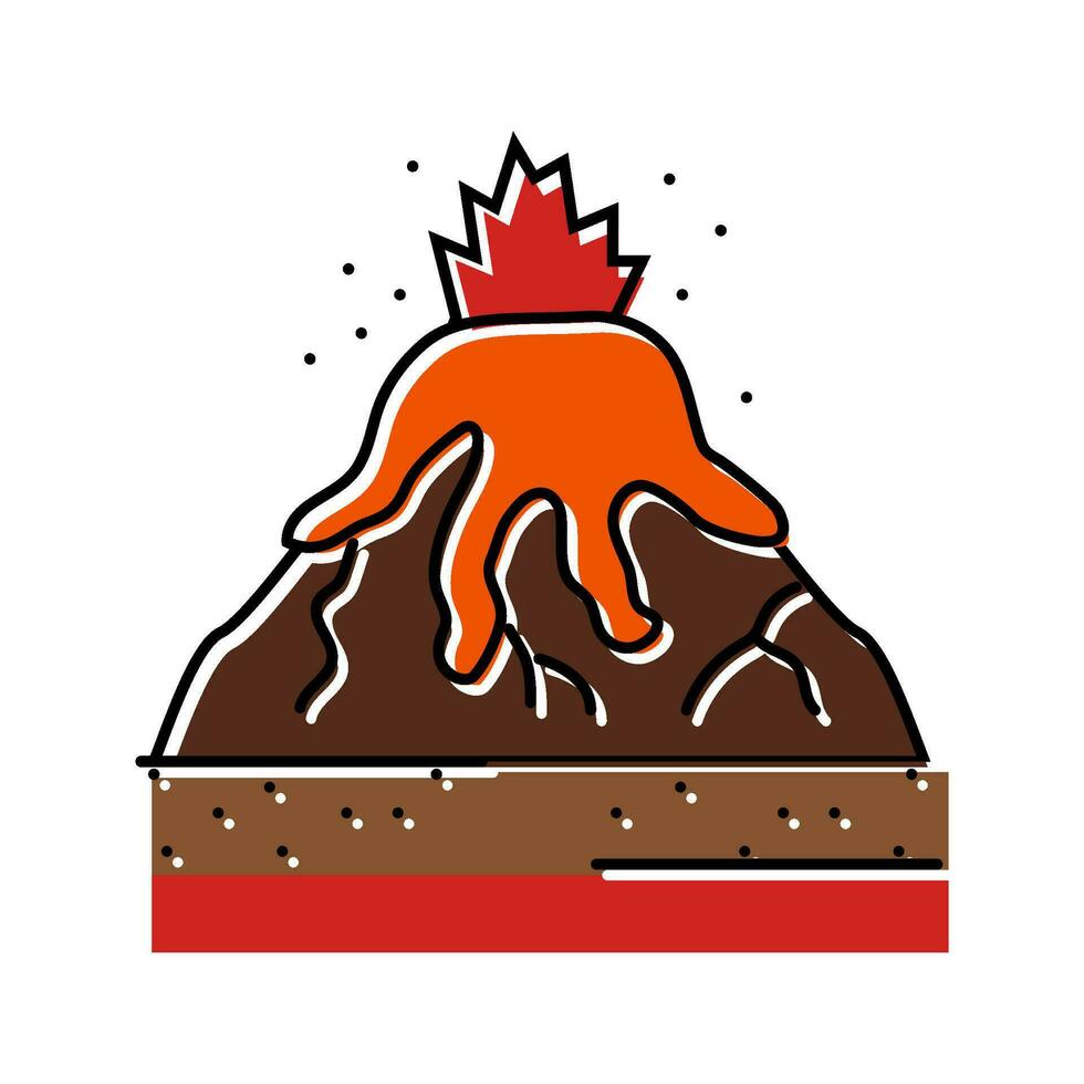effusivo eruzione lava colore icona vettore illustrazione