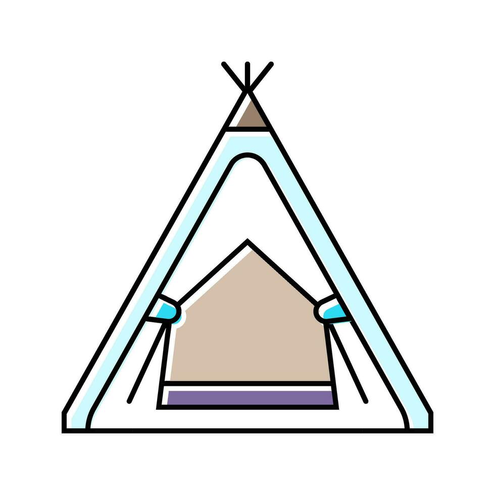 teepee tenda ragazzo Camera da letto colore icona vettore illustrazione