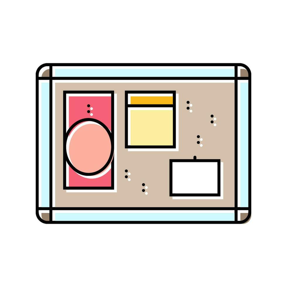 Avviso tavola ragazzo Camera da letto colore icona vettore illustrazione