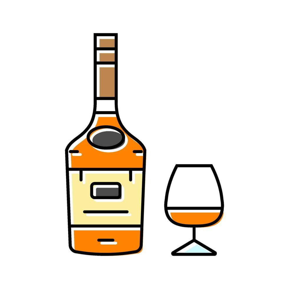 Brandy bevanda bottiglia colore icona vettore illustrazione