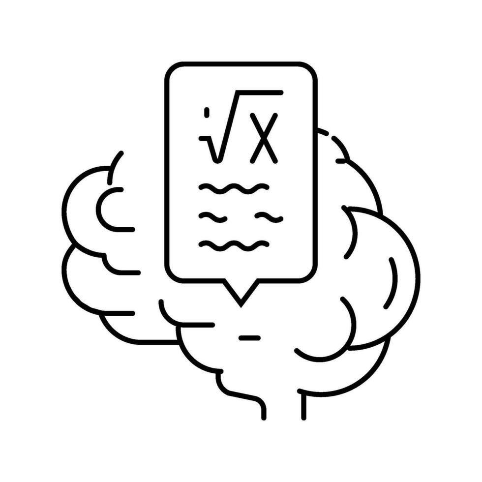 conoscenza matematica scienza formazione scolastica linea icona vettore illustrazione