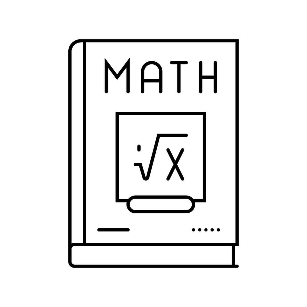 libro matematica scienza formazione scolastica linea icona vettore illustrazione