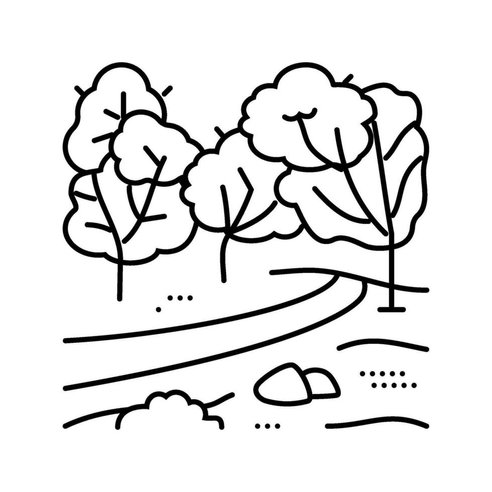 parco autunno autunno stagione linea icona vettore illustrazione