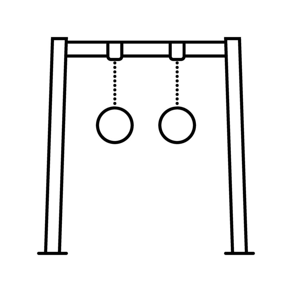 ancora anelli parco ragazzo giocare linea icona vettore illustrazione