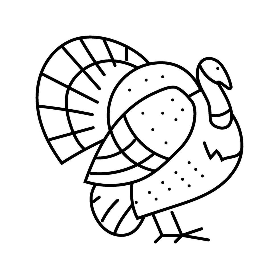 tacchino uccello autunno stagione linea icona vettore illustrazione