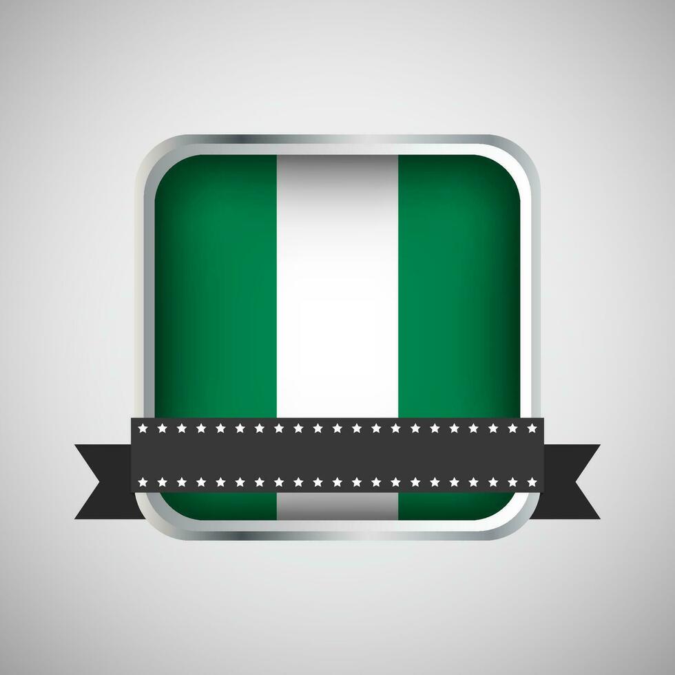 vettore il giro bandiera con Nigeria bandiera