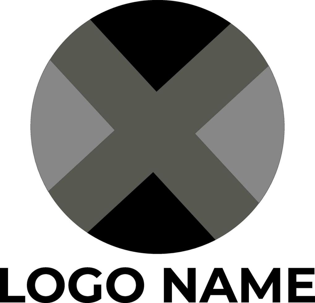 X, o cerchio iniziale logo design vettore