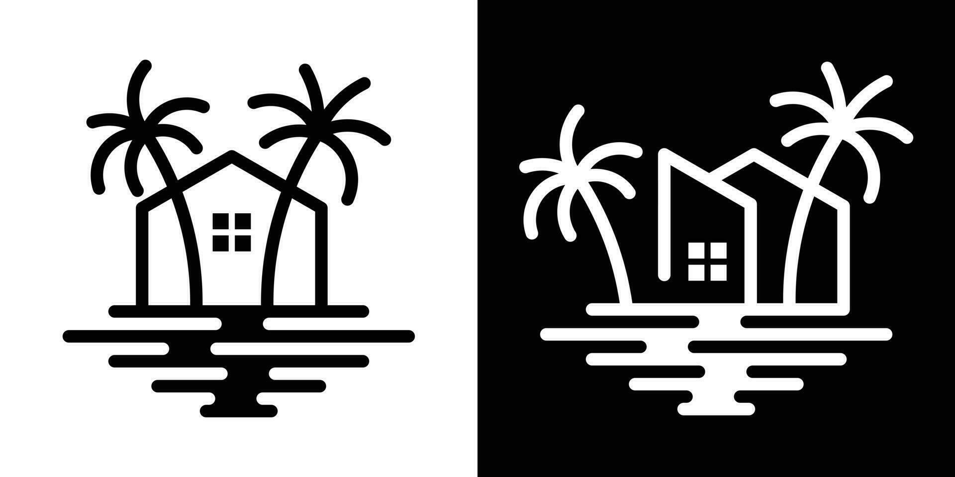 logo design albergo, palma e Casa logo design icona vettore